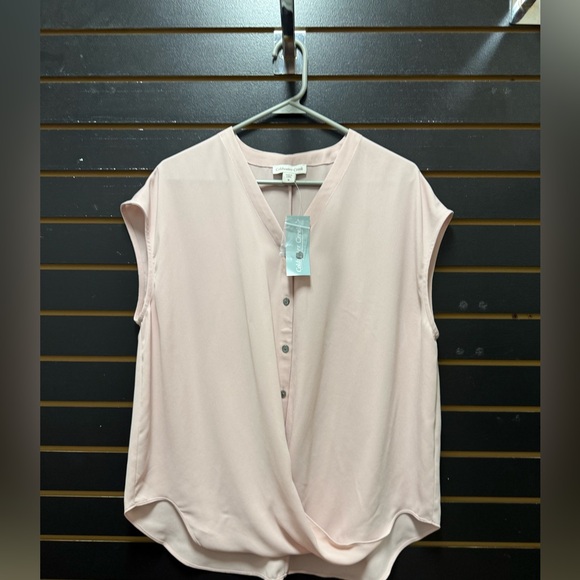 Coldwater Creek Soft Pink Button-Front oversized Blouse - Picture 1 of 3